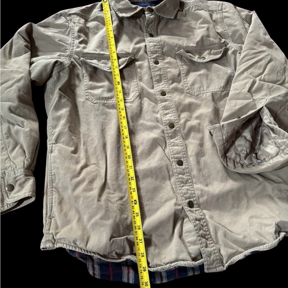 Croft & Barrow Flannel Lined Men Shacket Khaki Size Medium - Picture 2 of 5